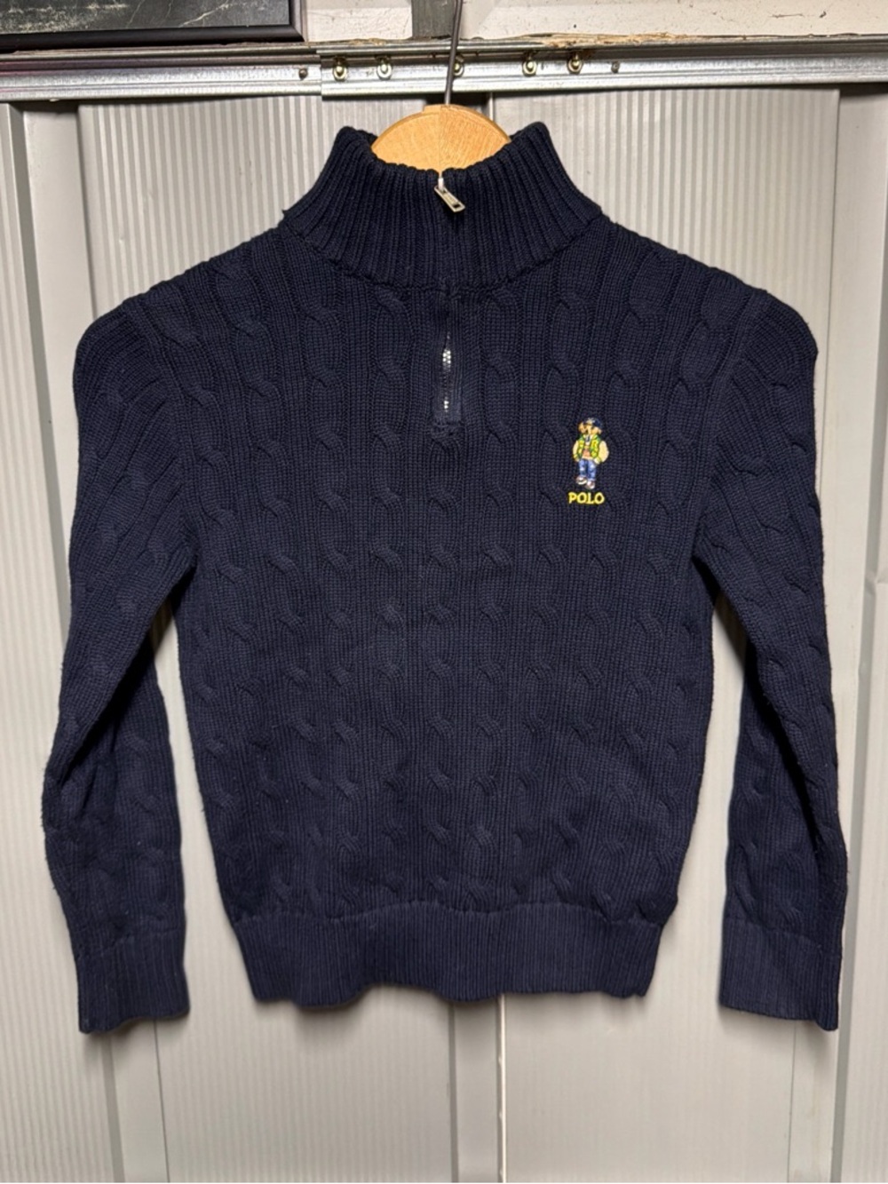 Polo Ralph Lauren Polo Bear Pullover Cable-Knit Sweater Youth Size Small (8)